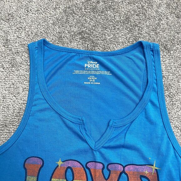 Disney Pride Collection Stitch Graphic Tank Top Womens XS Blue LGBTQIA Sleepwear - Picture 10 of 11